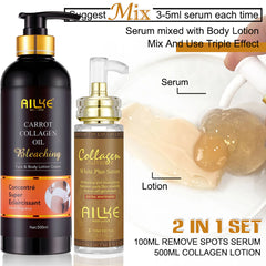 AILKE Collagen Skin Care Kit, Reduce Spots, Whitening, Even Skin Tone, For Dark Skin, Black Skin, African Skin, Caramel Skin